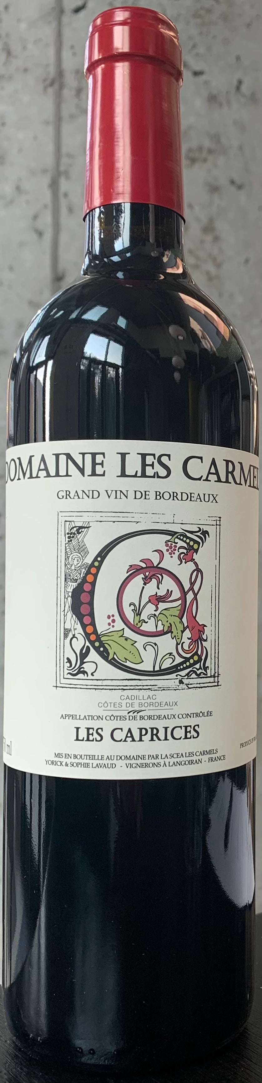 Domaine Les Carmels "Les Caprices" Cadillac Côtes de Bourdeaux Rouge '21