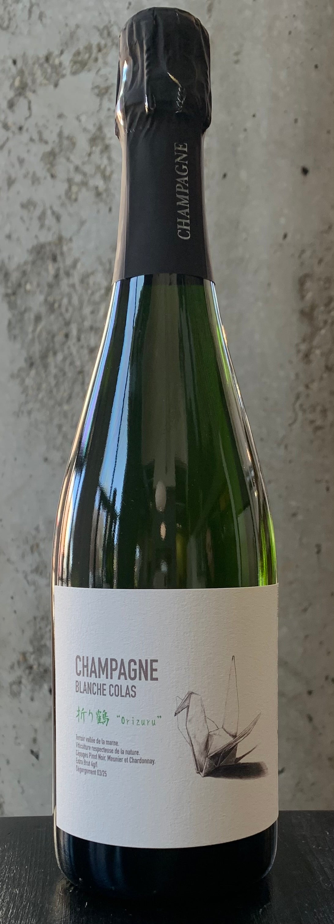 Champagne Blanche Colas "Orizuru" Extra-Brut NV