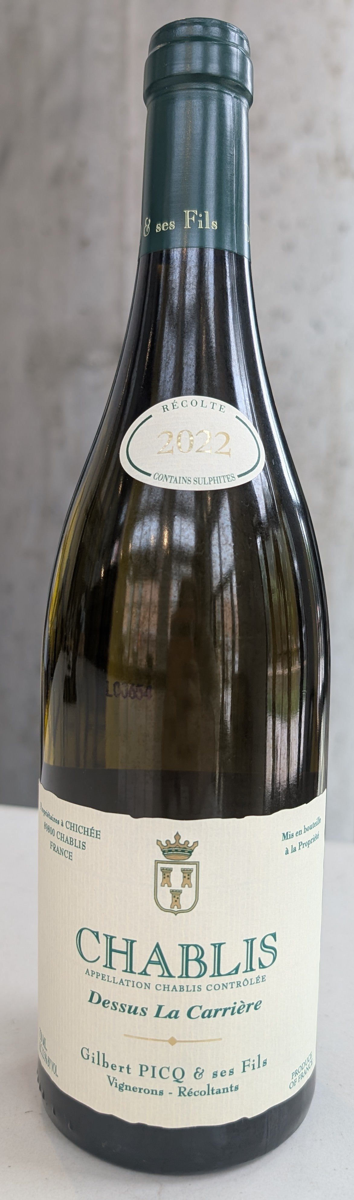 Gilbert Picq "Dessus La Carrière" Chablis '22