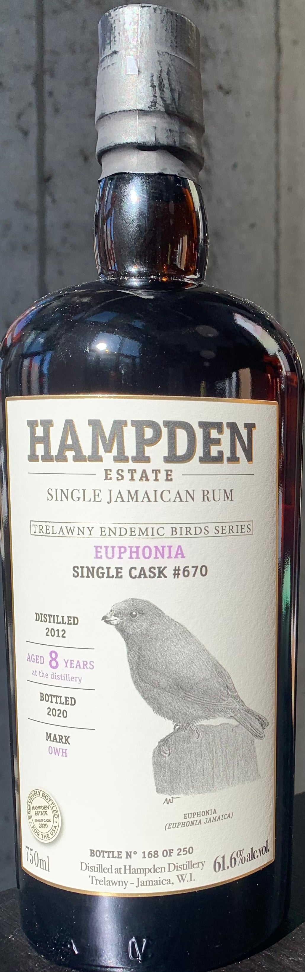 Hampden Estate Single Jamaican Rum "Bird Series - Euphonia Single Cask #670" 8-Year