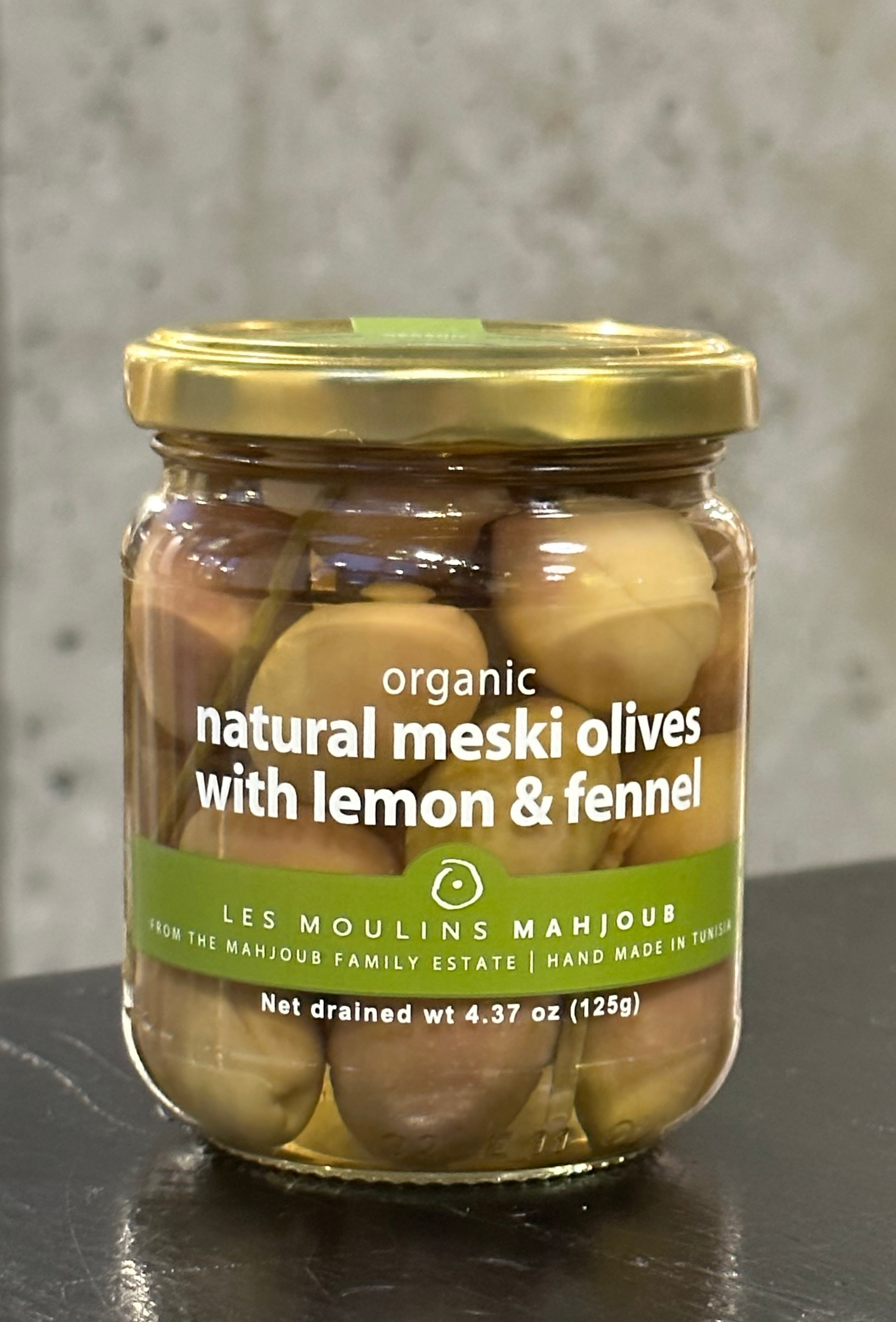 Les Moulins Mahjoub Organic Meski Olives with Lemon & Fennel